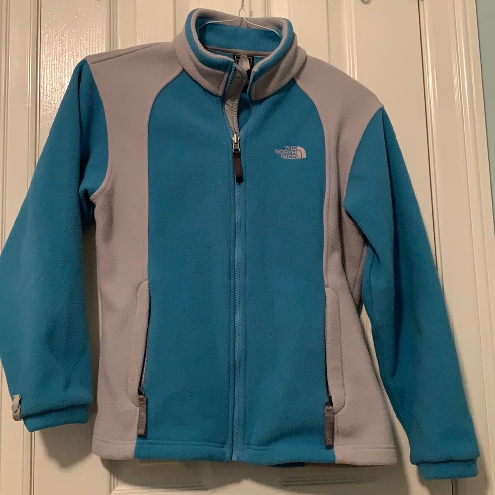 North Face jacket blue and gray Girls Large